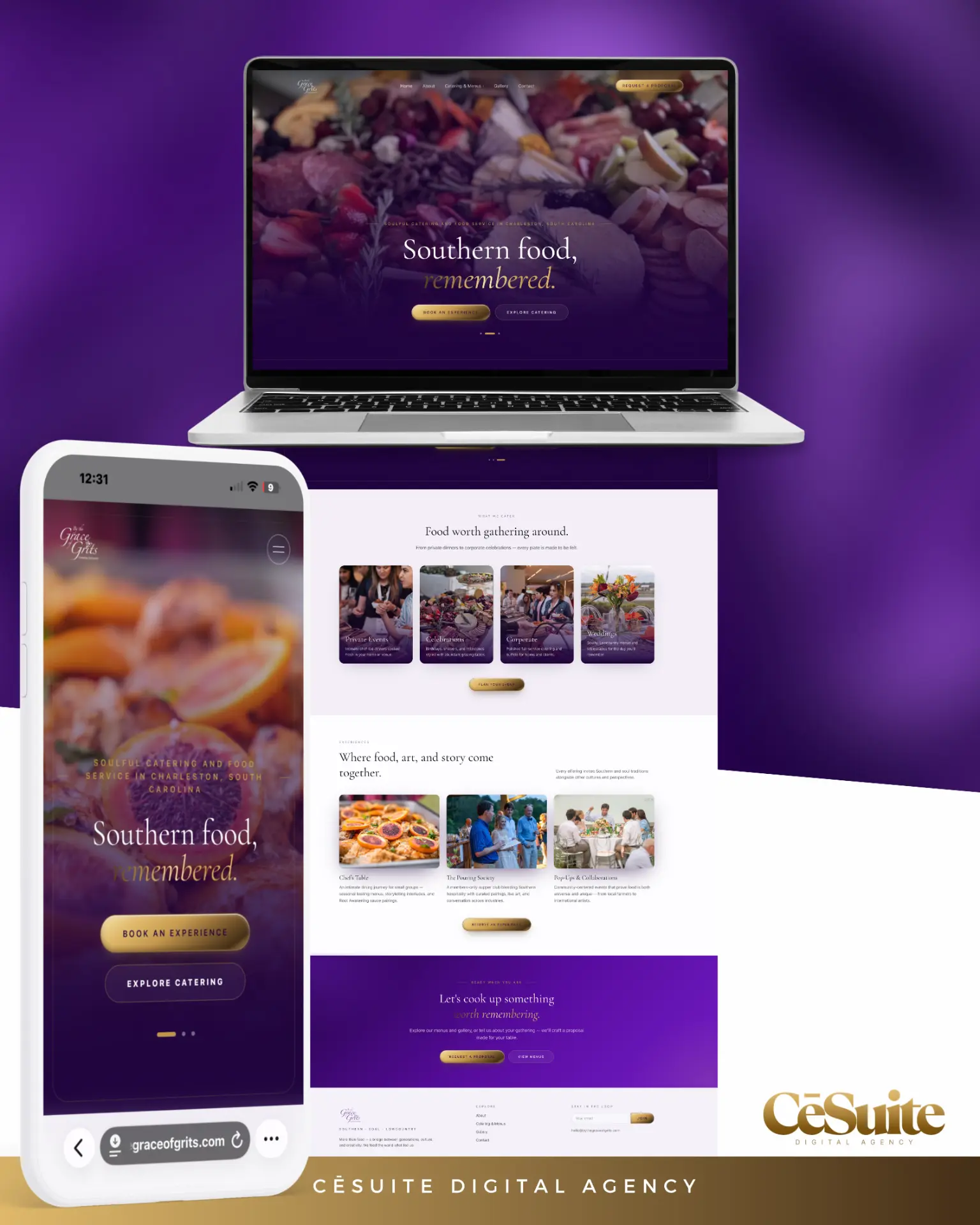 Grace of Grits website designed by CēSuite Digital