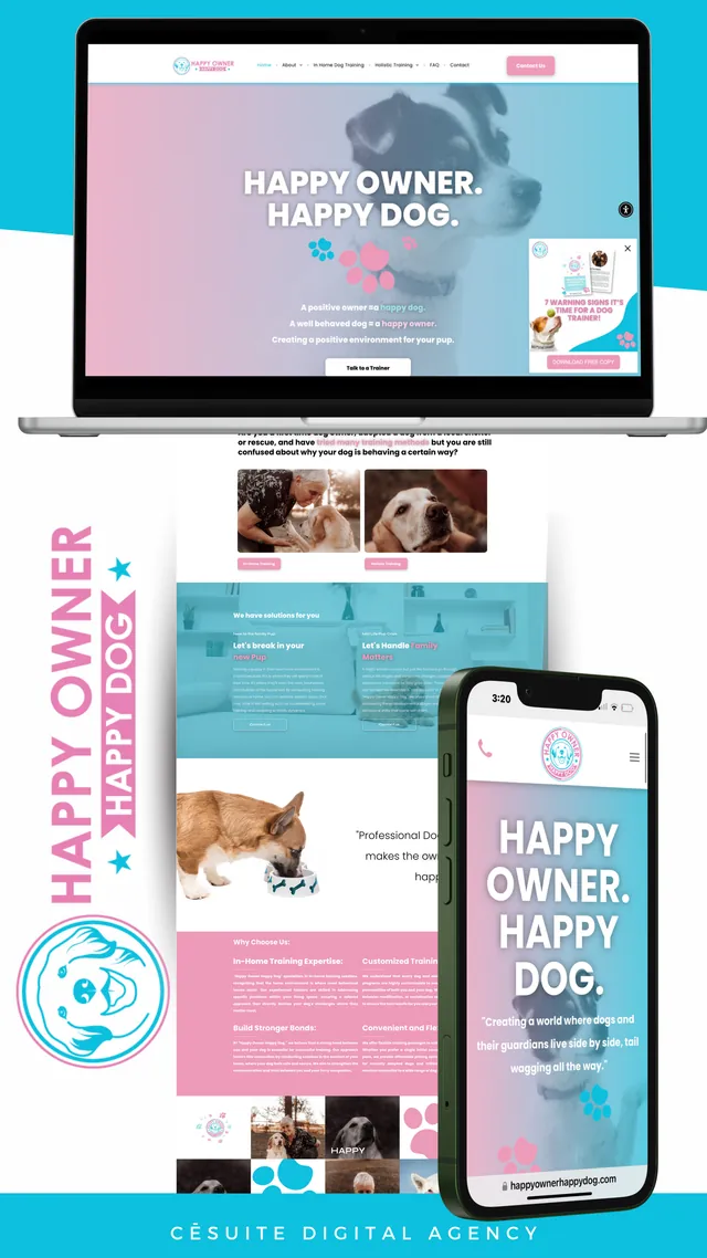 Happy Owner, Happy Dog — website by CēSuite Digital
